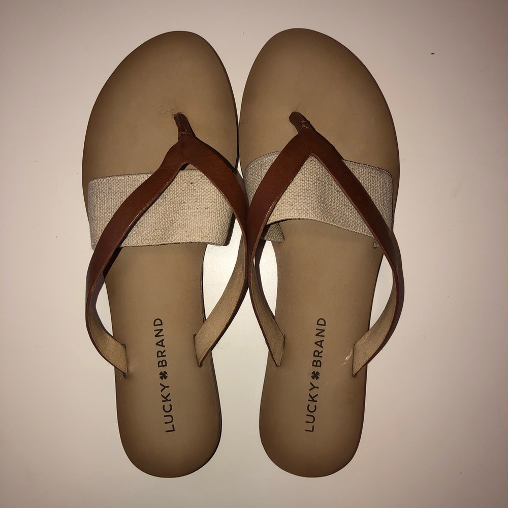 Women’s Lucky Brand Baxx Flat Sandal (Worn Once)